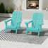 Folding Adirondack Chairs Weather-Resistant HDPE Outdoor Firepit Chairs With Cup Holder