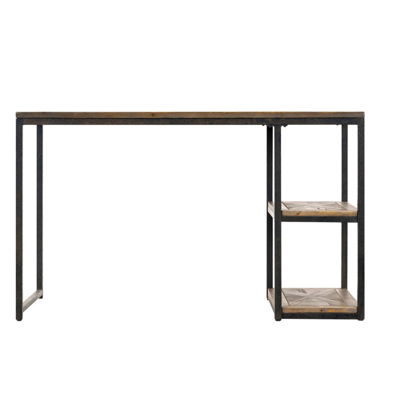 Bureau d'écriture Garviston en bois récupéré - Style industriel - Noir rustique avec sapin vieilli