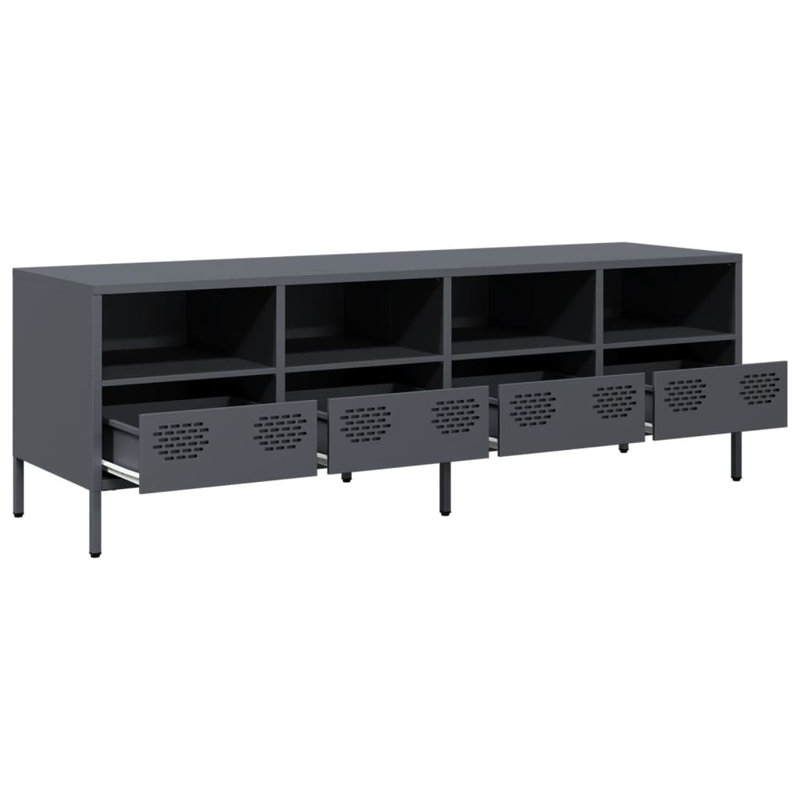 Daumantas Unfinished TV Stand for TVs up to 24", Anthracite