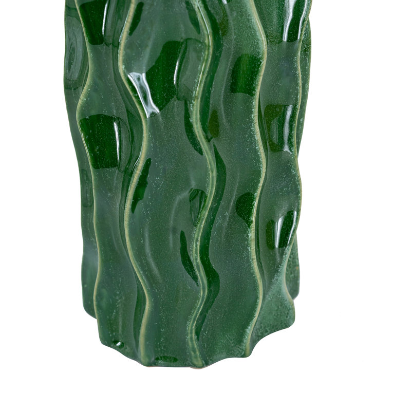  Vase en céramique avec glaçure verte réactive, H 15,9 po x l 5,5 po x P 5,5 po