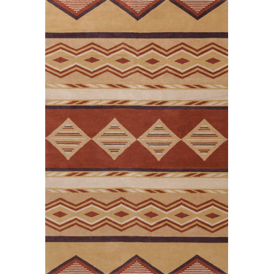 Mesa Wool Southwestern Area Rug in Tan