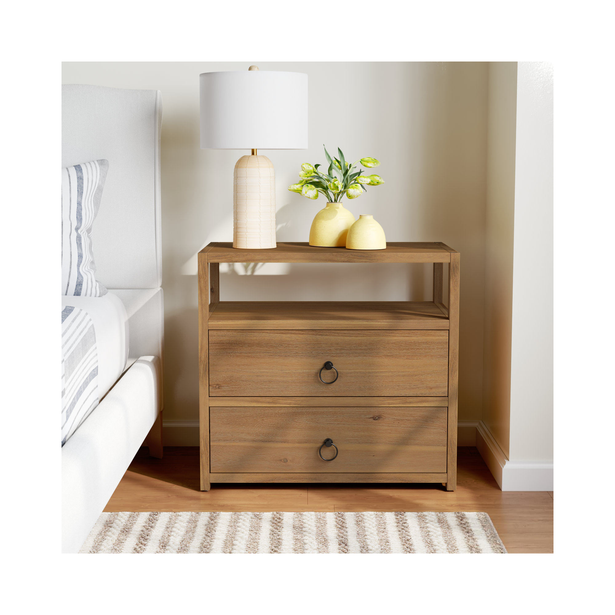 Elin 2 - Drawer Nightstand, Natural