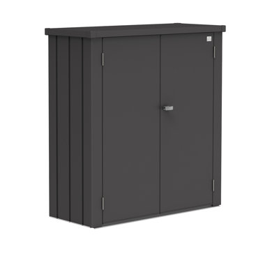 Biohort Romeo 4' 3" L x 2' D x 5' H Water Resistant Metal Vertical Tool Storage Shed in Dark Gray