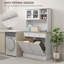 Armoire de cuisine autoportante avec station de charge, armoires à ordures inclinables et tablettes réglables pour des solutions de rangement modernes-314960800