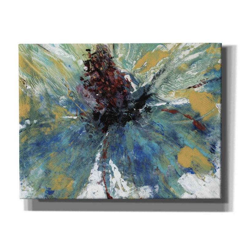«Blue Splash I» par Tim O'toole, art mural sur toile, H 26 po x l 34 po x P 1,5 po