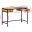 Solid Wood Top Metal Base Writing Desk