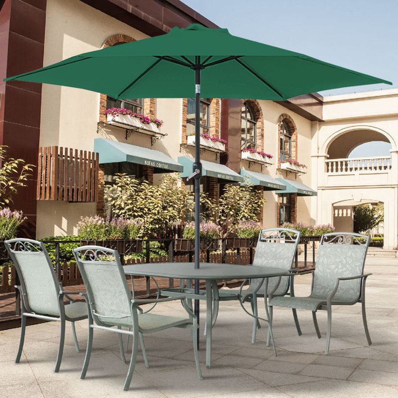 Quintana Round Patio Outdoor Parasol Green, 235cm H x 270cm W x 270cm D