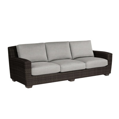 Saddleback 97'' Wide Premium All-Weather Wicker Patio Sofa with Cushions