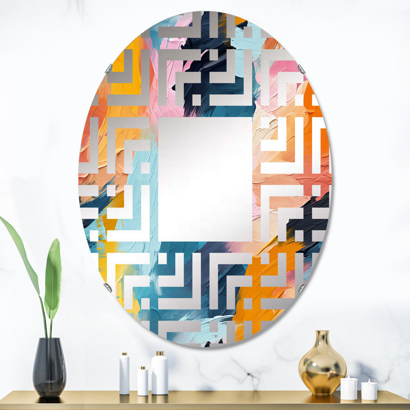 Miroir décoratif bleu et rose Synergy II - Maze, L 24 po x H 36 po