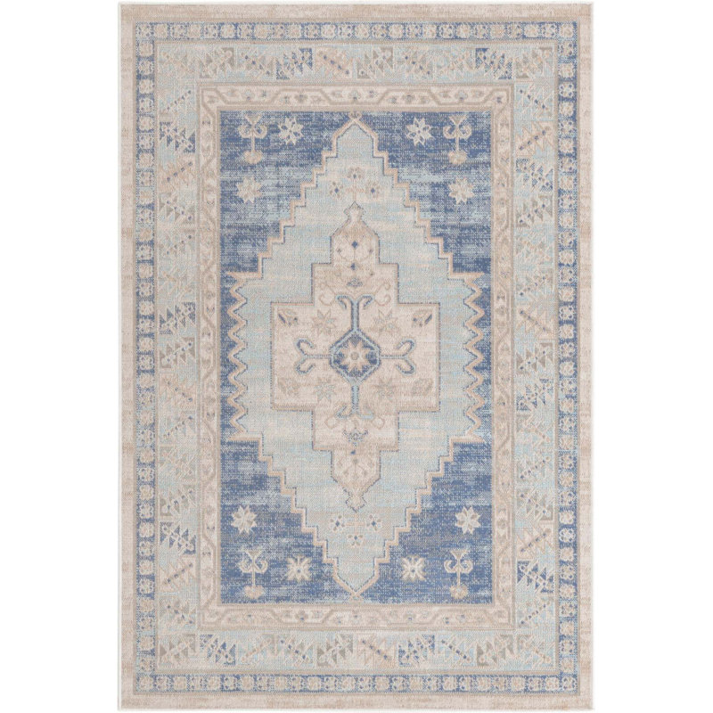 Tapis bleu ciel Parchette, Rectangle 2 pi x 3 pi 1 po