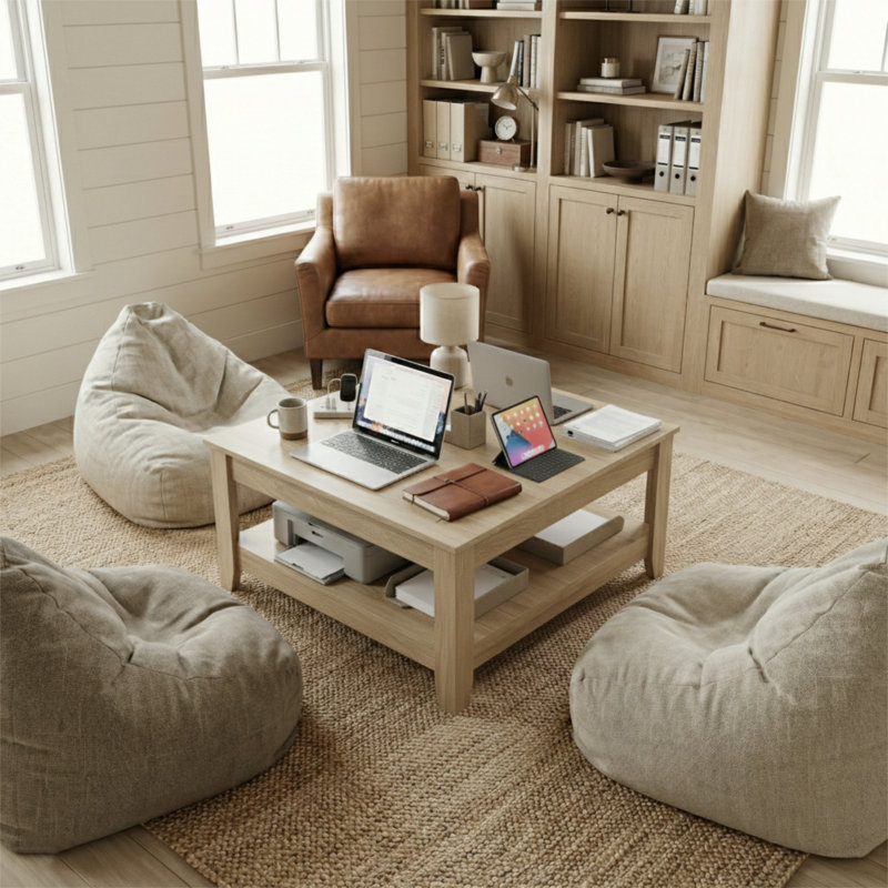 Table basse avec rangement Justine Basilico, Chêne d'Oslo
