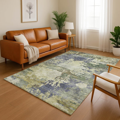 Premium Machine Washable Mayfield AMF2067 Abstract Rug
