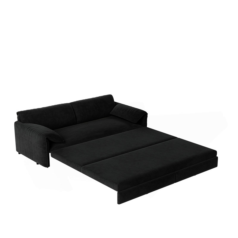 Grand canapé-lit de 66 pouces, canapé-lit convertible 3 en 1 avec rangement latéral pour une utilisation multifonctionnelle dans le salon et la chambre à coucher