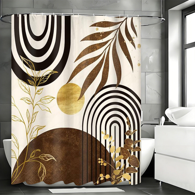 Rideaux de douche Boho avec crochets inclus, Brown