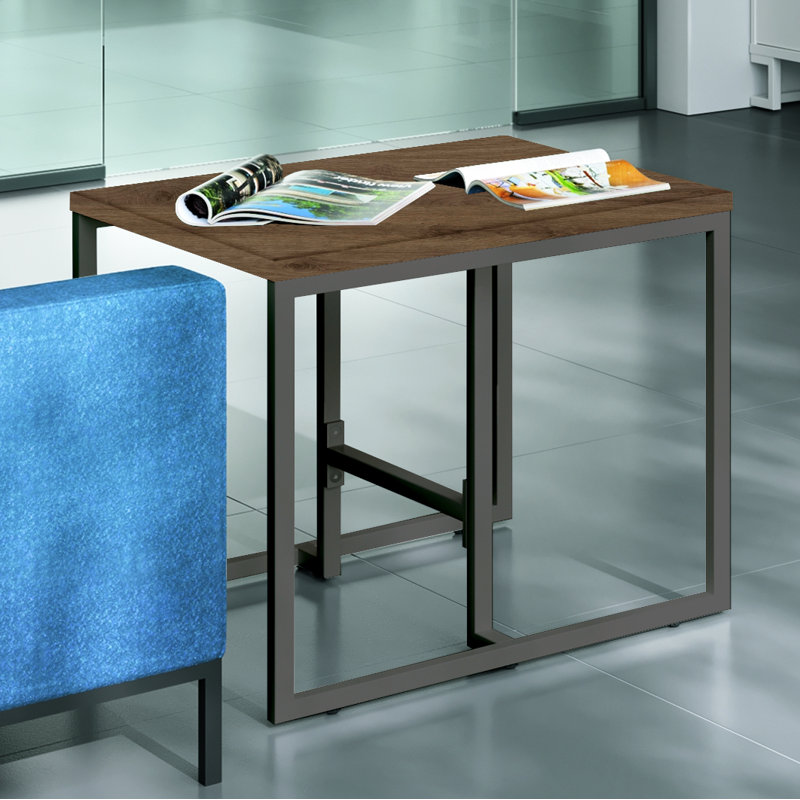 Witherspoon Frame Coffee Table, 60cm H x 65cm L x 65cm W, Anthracite, Wild Oak