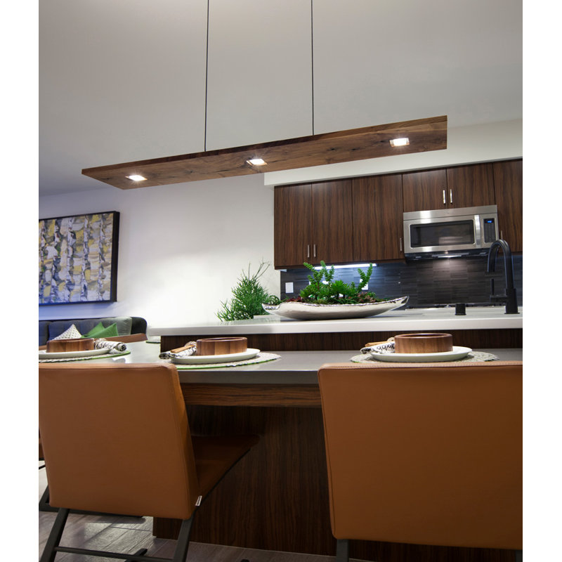 Vix 82" Dimmable LED Pendant, Walnut, 3500K