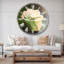 Magnifique rose peinte en blanc - Horloge murale traditionnelle-36845612