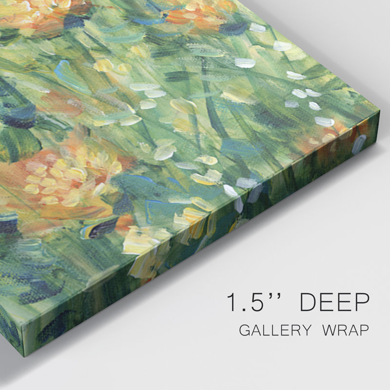 Garden In Bloom IV - Toile tendue avec châssis de qualité supérieure - Prêt à être accroché, H 18 po x l 36 po x P 1 po