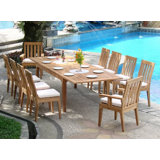 Metson Outdoor 11 - Piece Teak Dining Set