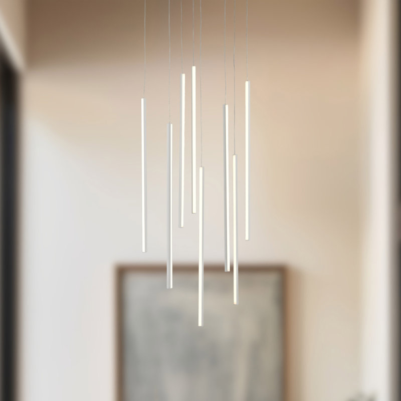 8 - Light LED Pendant, White