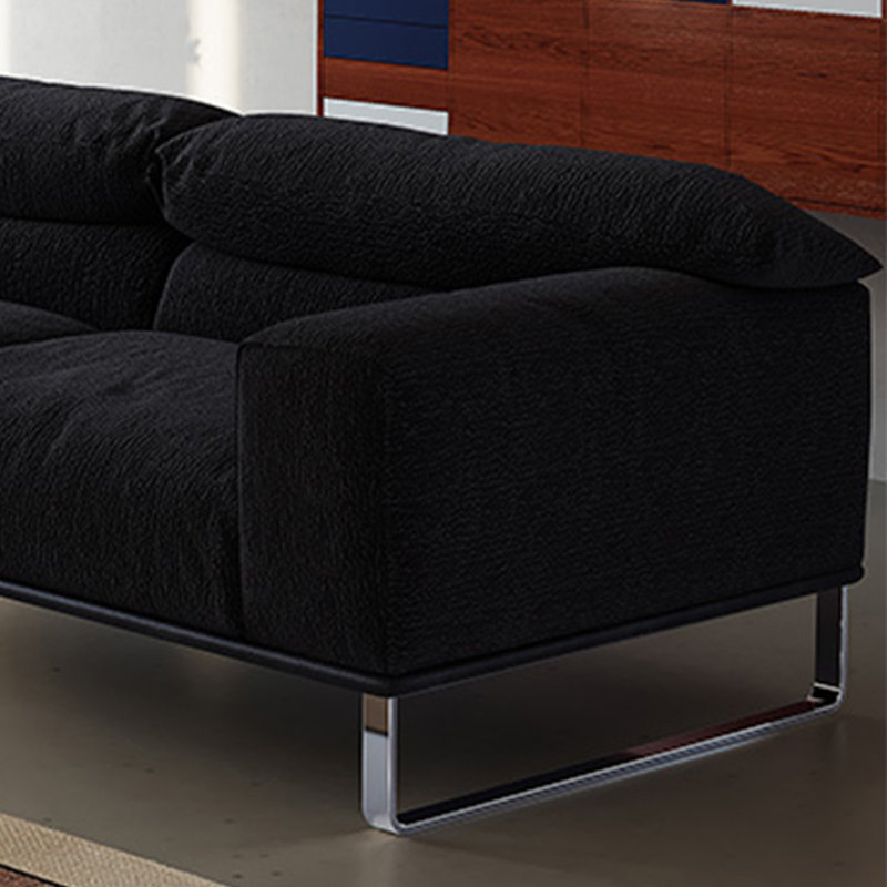 Simple straight-line fabric sofa [Adjustable back], 33.85" H x 130" W x 38.18" D, 5