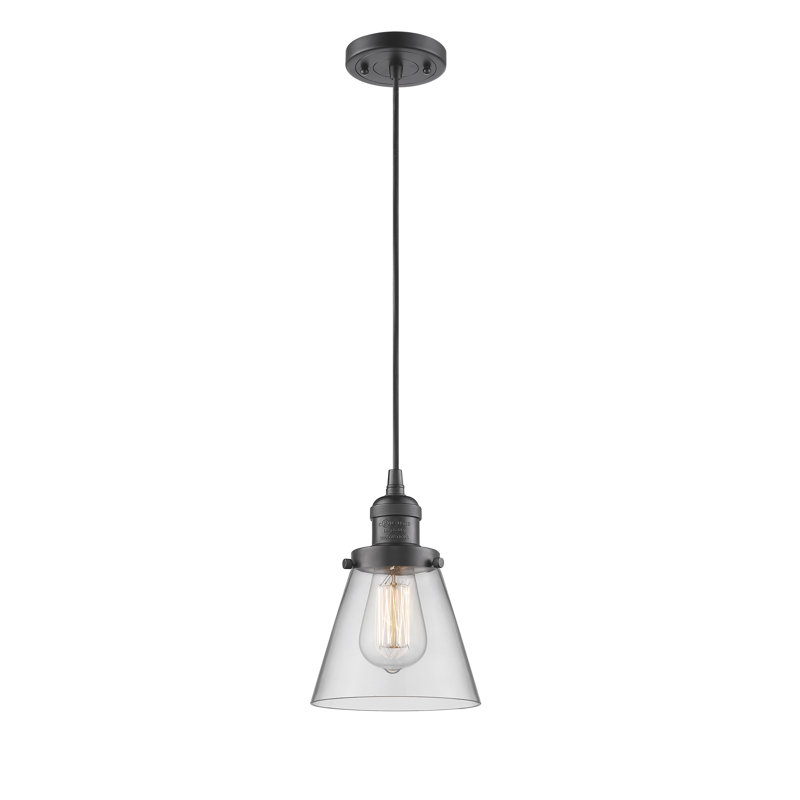 Parkview 1 - Light Single Pendant, Clear, 9.13" H x 7.75" W x 7.75" D, Oil Rubbed Bronze