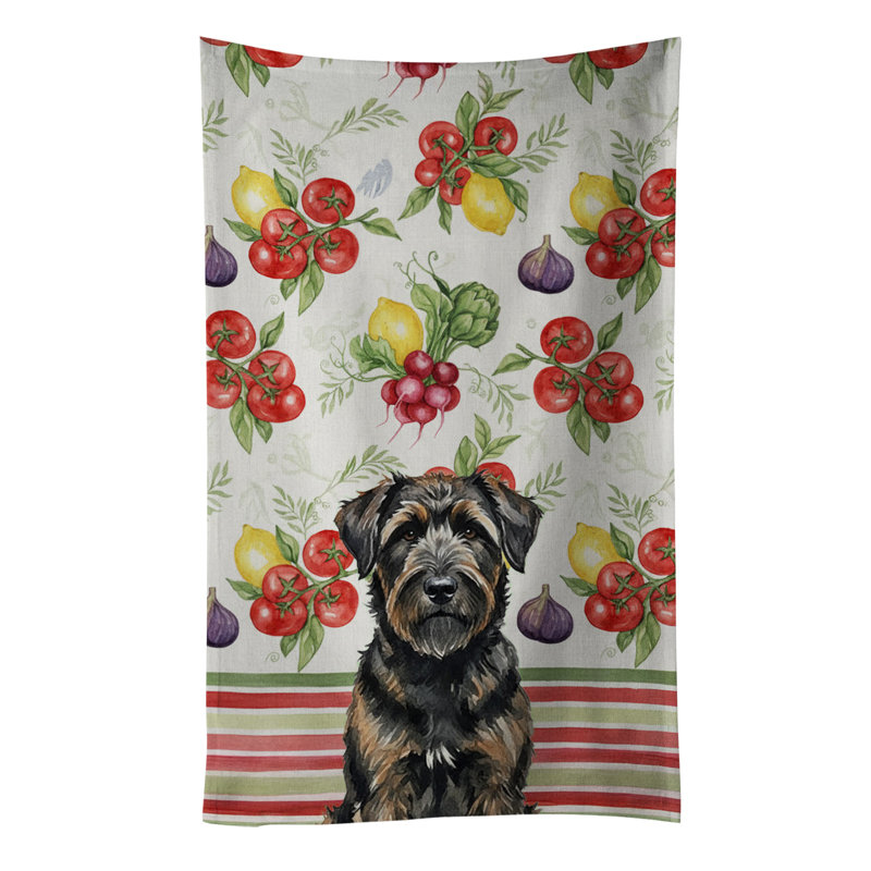 Brindle Bouvier des Flandres Vegetables Kitchen Towel, Brindle Bouvier des Flandres