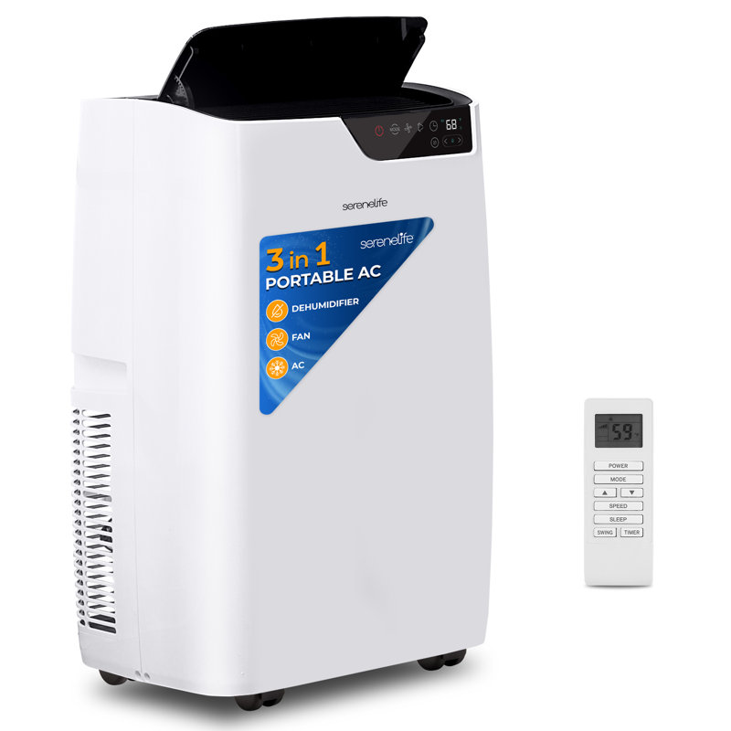 White 14000 BTU Portable Air Conditioner with Remote