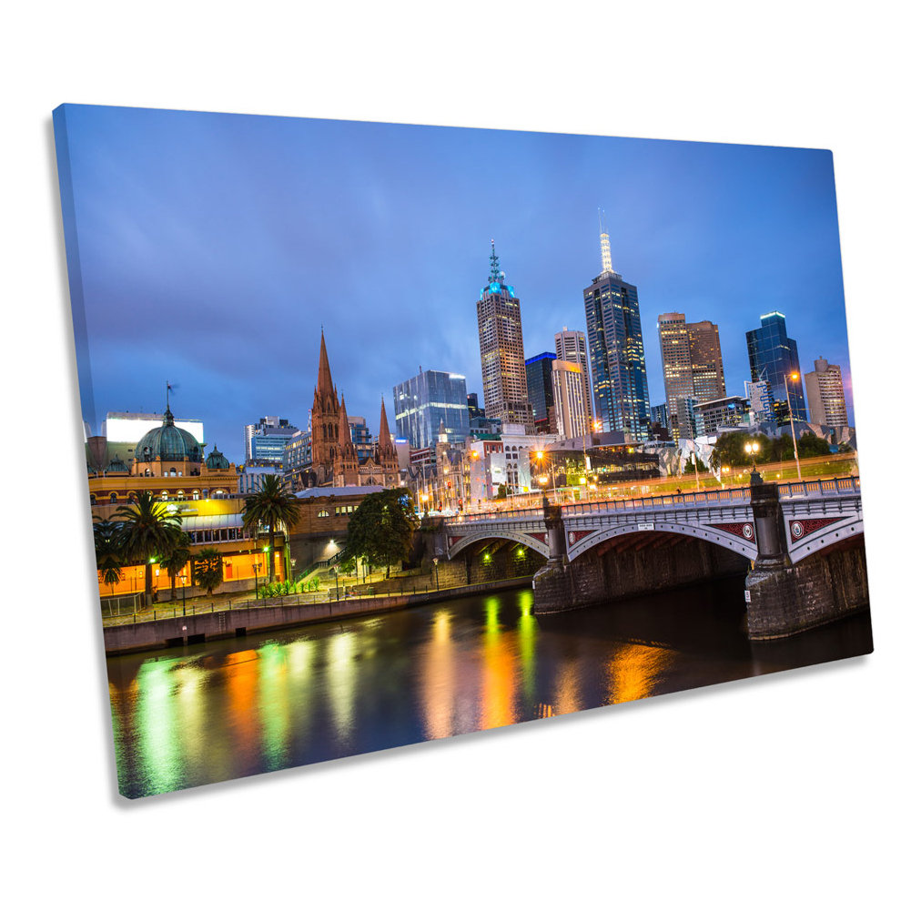 Melbourne Cityscape Australia - Wrapped Canvas Graphic Art