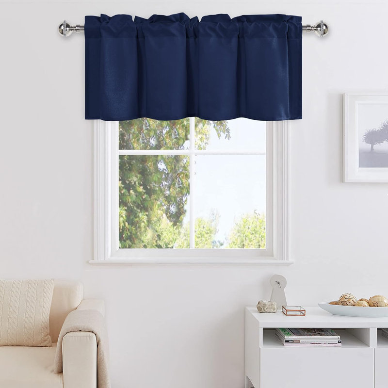 1 Panel Valance Curtains for Living Room, Kitchen Valance for Windows, Basement Window Curtains, 42 X 12 Inch, 42" W x 12" L