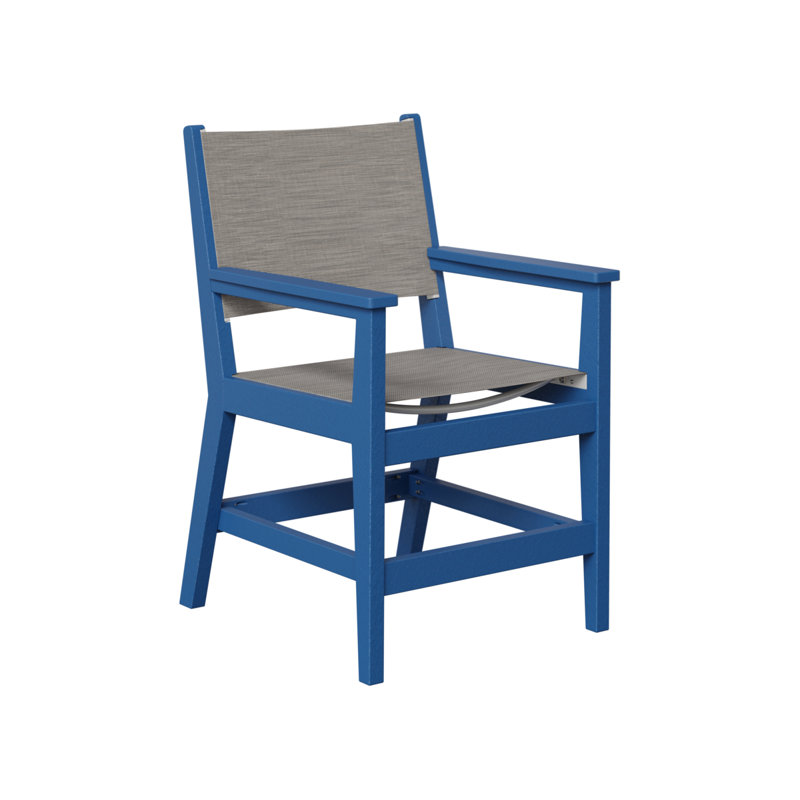 Chaise de salle à manger Vannucci, Mica perle, Bleu pacifique tropical