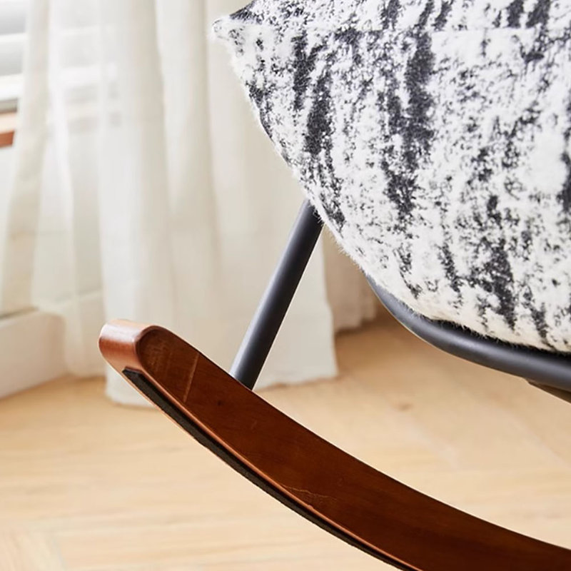 Ink retro style home casual simple rocking chair, Black/White