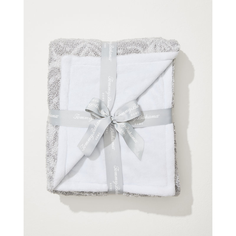 Throw Blanket, Gray Floral