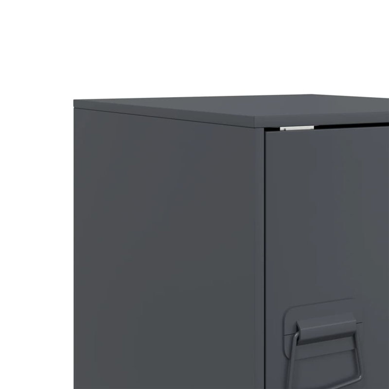 66 34.5cm W Steel Bedside Table, Anthracite, Set of 2