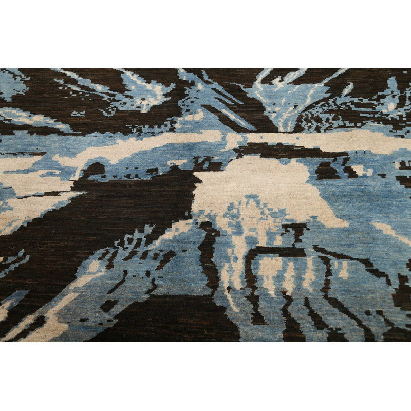 Tapis noir / bleu 7 x 10