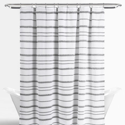 Rideau de douche rayé à rayures 100% coton jacquard