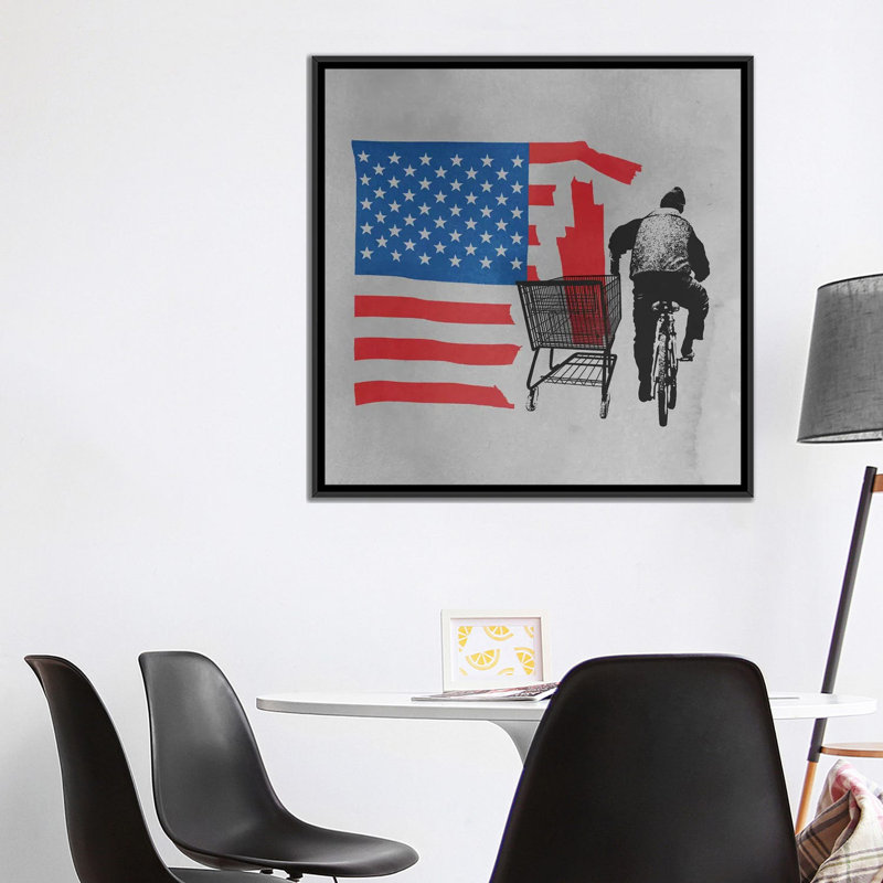 « rebutée », reproduction d’impression sur toile, H 18 po x l 18 po x P 1,5 po, Toile avec cadre noir, Pas de tapis