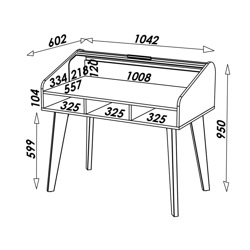 Caruso Writing Desk, White