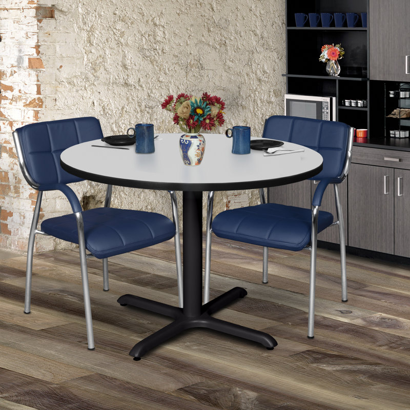 Regency Cain Round X-Base Breakroom Table, 29" H x 42" L x 42" D, White