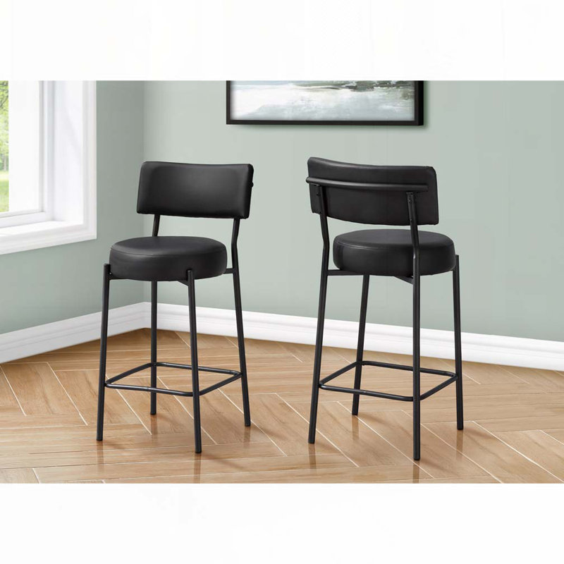 Tabouret de bar, hauteur de comptoir, ensemble de 2,, Noir, Noir