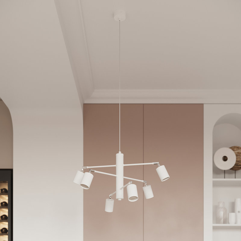 6 - Light Chandelier, White