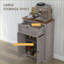 Buffet, armoire de rangement grise avec portes doubles, tiroir et amp; Tablette réglable | Panneau de particules | Revêtement en mélamine-1153387714