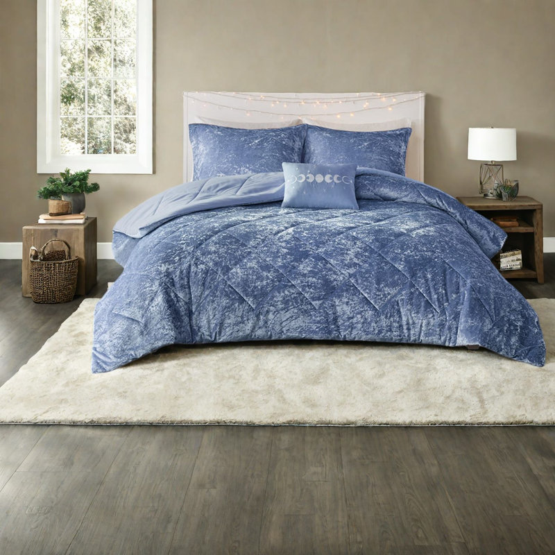 Ensembles de literie en velours luxueux, polyester hypoallergénique, chambre à coucher glamour