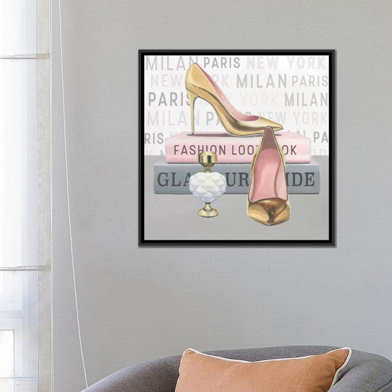 «Forever Fashion V», impression sur toile, H 18 po x l 18 po x P 1,5 po, Toile avec cadre noir, Pas de tapis