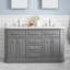 60" Palace Collection Quartz Carrara Cashmere Grey Bathroom Vanity Set With Hardware And F2-0012 Faucets in Chrome Finish-314139940-314139937