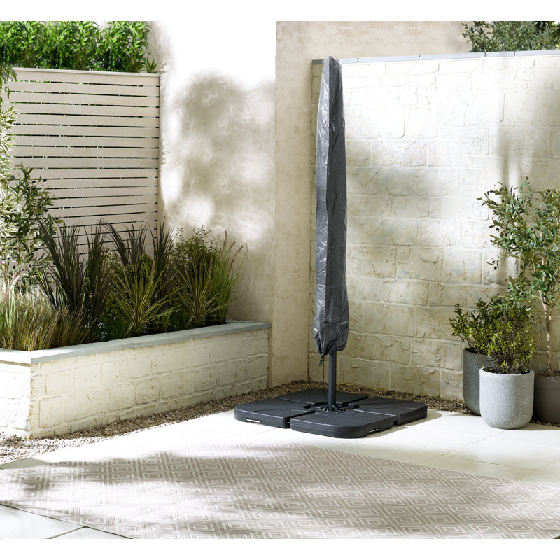 Casilla Square Garden Parasol and Base - Modern Patio for Dining, Sofa Sets or Sun Loungers, Grey