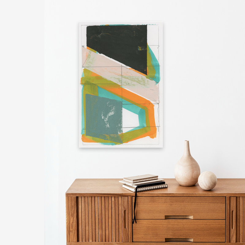 Gentle Geo II minimaliste; Forme géométrique moderne abstrait moderne, H 24 po x l 16 po