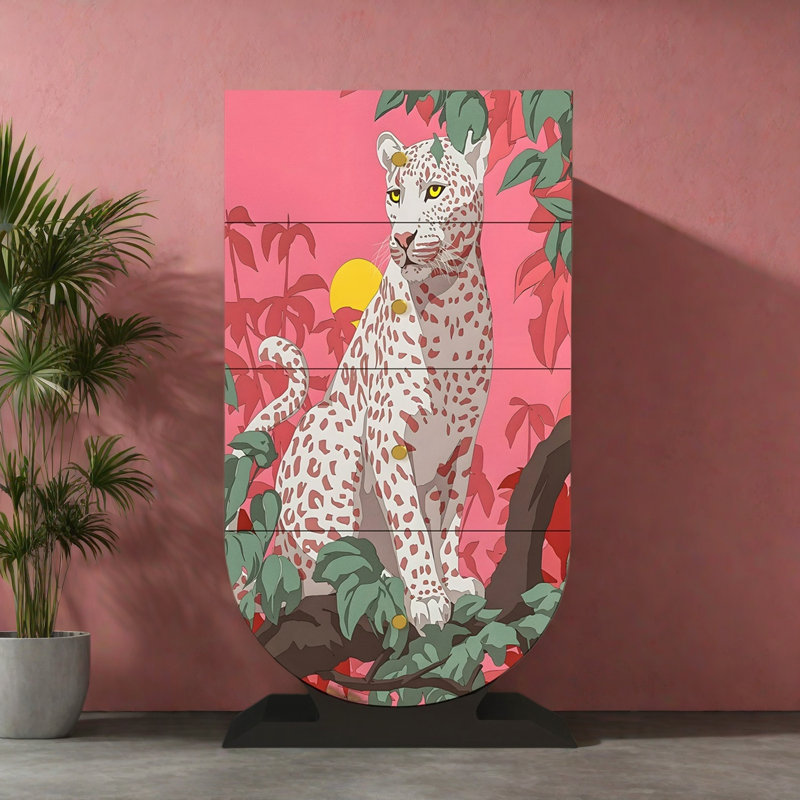 Commode d'appoint de rangement moderne à quatre tiroirs