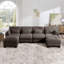 Canapé modulaire modulaire en U en chenille de 130 po avec 4 repose-pieds modulaires de 130 po-558744427