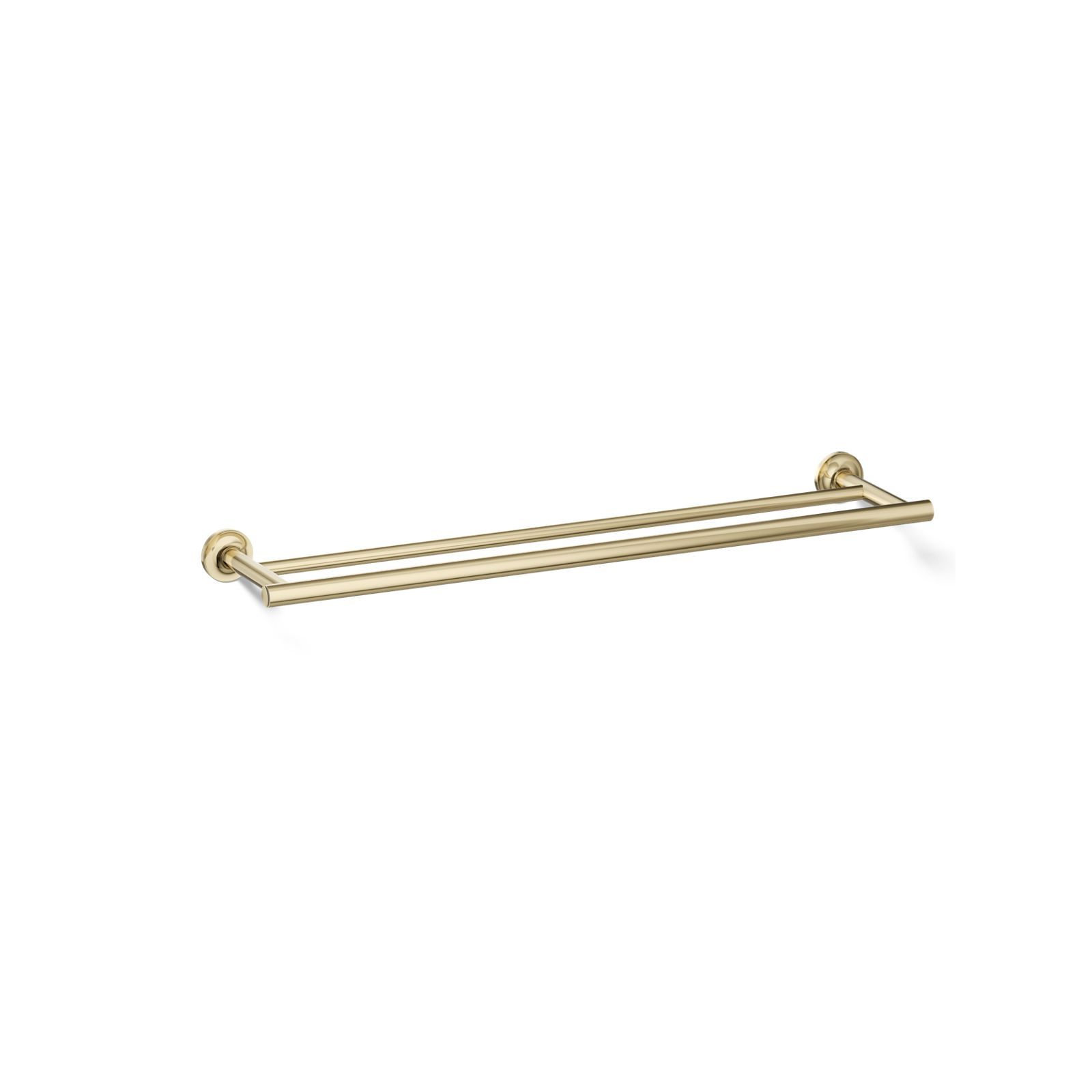 Purist Double 24" Wall Mounted Towel Bar, Vibrant French Gold